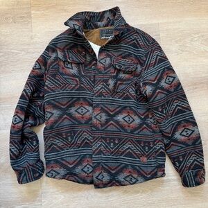 Jachs New York Tribal Aztec Wool Blend Sherpa Lined Jacket